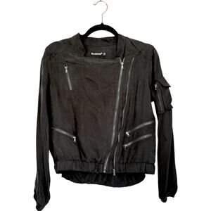 BLANKNYC Black Moto Jacket XS Lightweight Zip Up Cropped Utility Draped Moto